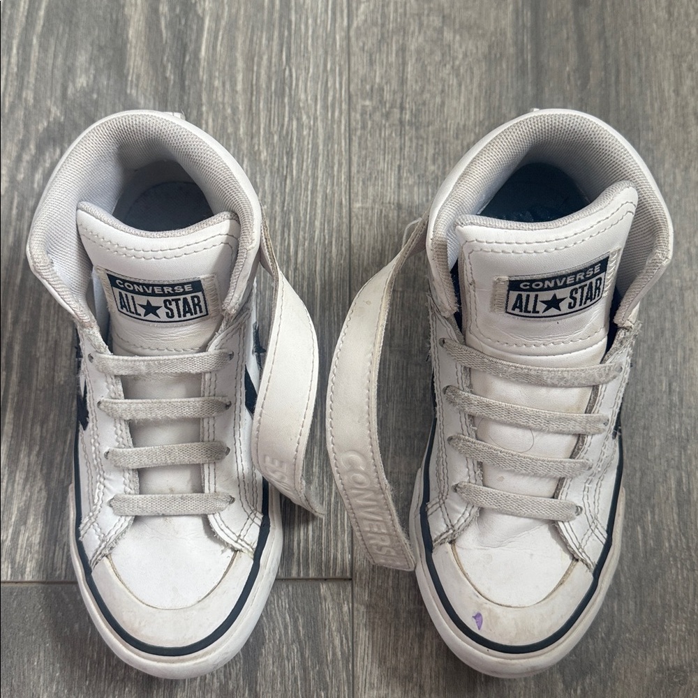Converse White and Black High-Top Sneakers - Picture 8 of 9
